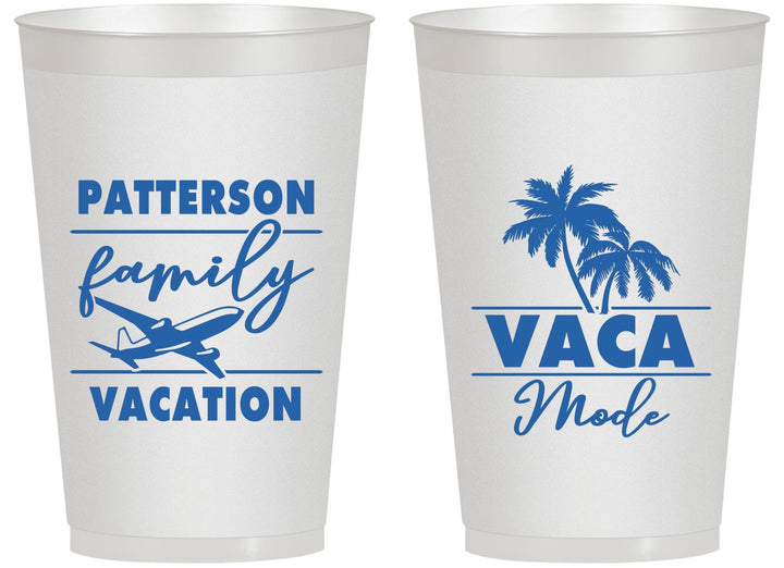 Personalized Family Vacation 14 oz Frosted Cups - Vaca Mode Trip | 180054