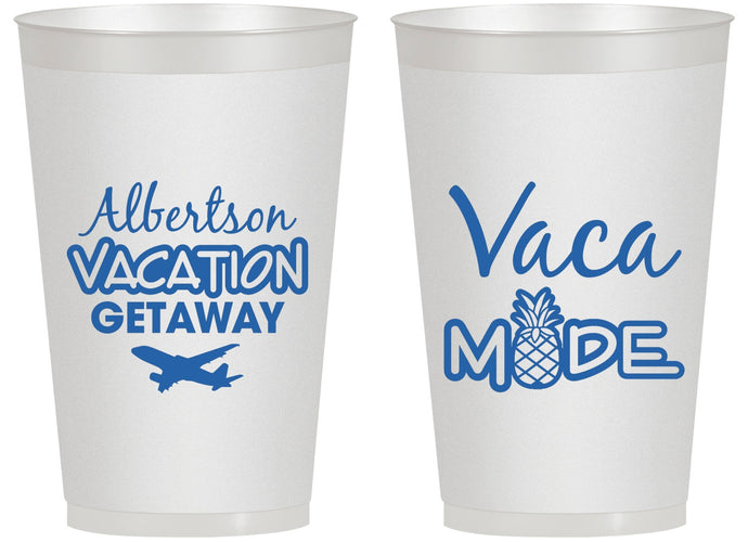 Personalized Family Vacation 14 oz Frosted Cups - Vacay Vibes Trip | 180055