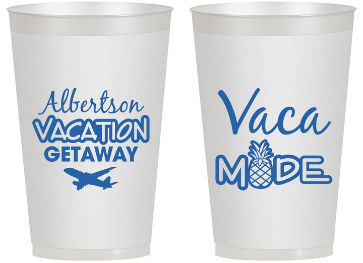 Personalized Family Vacation 14 oz Frosted Cups - Vacay Vibes Trip | 180055