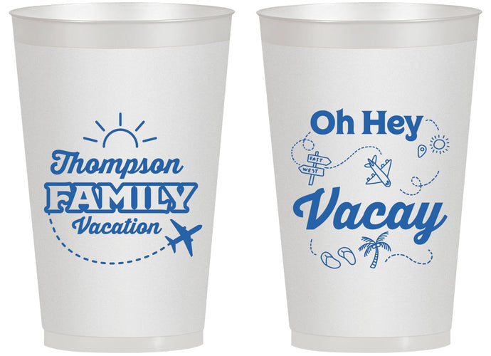 Personalized Family Vacation 14 oz Frosted Cups - Beach | 180056