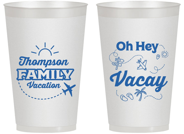 Personalized Family Vacation 14 oz Frosted Cups - Beach | 180056