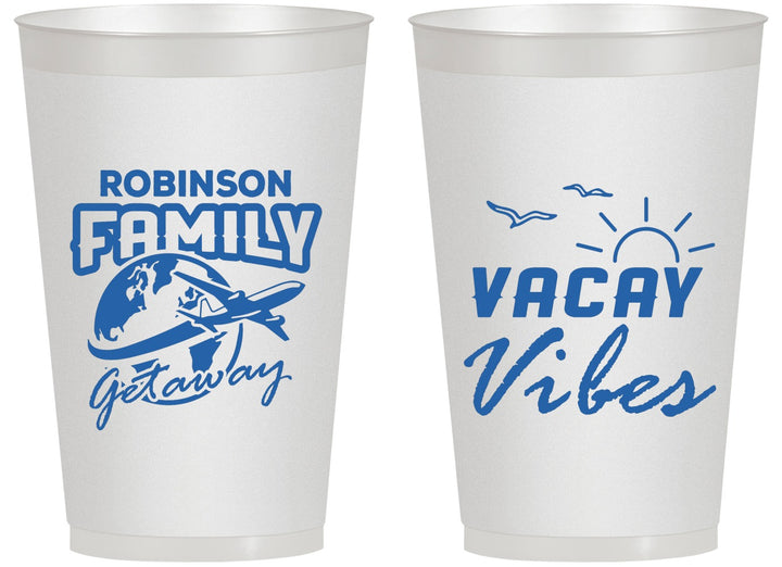 Personalized Family Vacation 14 oz Frosted Cups - Vacay Vibes | 180057