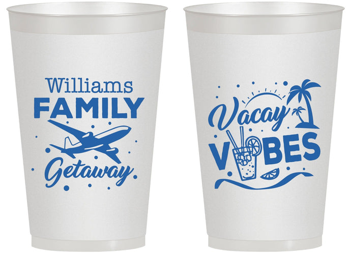 Personalized Family Vacation 14 oz Frosted Cups - Life Is Good At The Beach | 180058