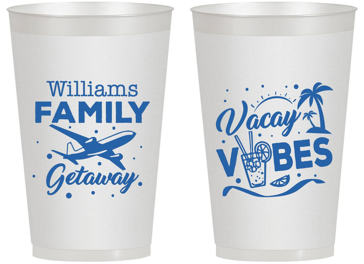 Personalized Family Vacation 14 oz Frosted Cups - Life Is Good At The Beach | 180058