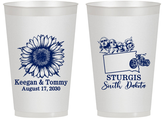 Personalized Wedding 14 oz Frosted Cups - South Dakota | 190