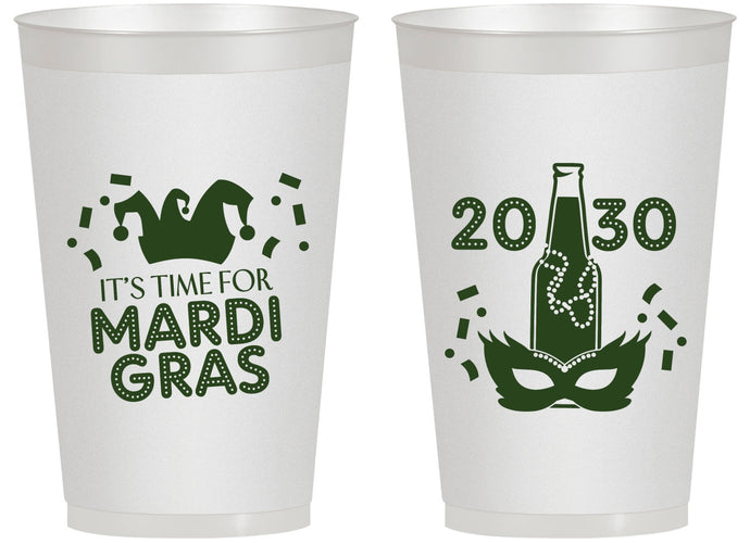 Personalized Mardi Gras 14 oz Frosted Cups - New Orleans | 190003