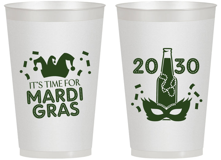 Personalized Mardi Gras 14 oz Frosted Cups - New Orleans | 190003