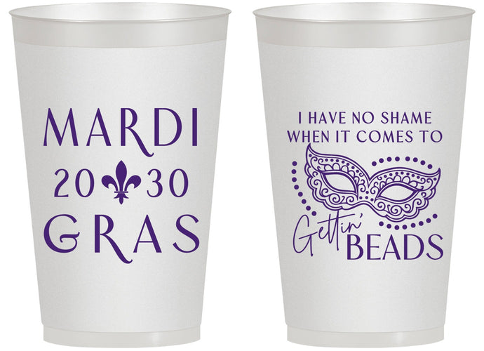 Personalized Mardi Gras 14 oz Frosted Cups - Nola New Orleans | 190006