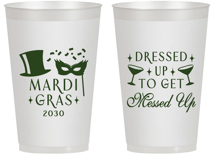 Personalized Mardi Gras 14 oz Frosted Cups - Fleur De Lis | 190015