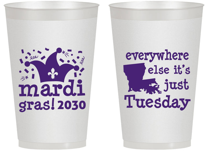 Personalized Mardi Gras 14 oz Frosted Cups - Nola New Orleans | 190016
