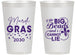 Personalized Mardi Gras 14 oz Frosted Cups - Big Bead Fleur De Lis | 190018