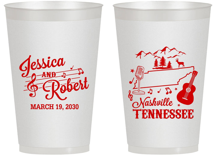 Personalized Wedding 14 oz Frosted Cups - Tennessee | 191
