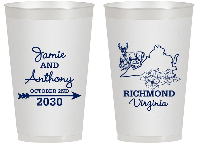 Personalized Wedding 14 oz Frosted Cups - Virginia | 195