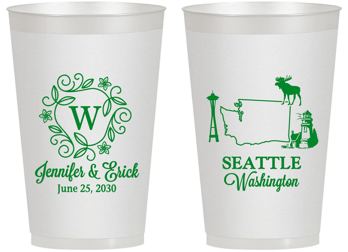 Personalized Wedding 14 oz Frosted Cups - Washington | 196
