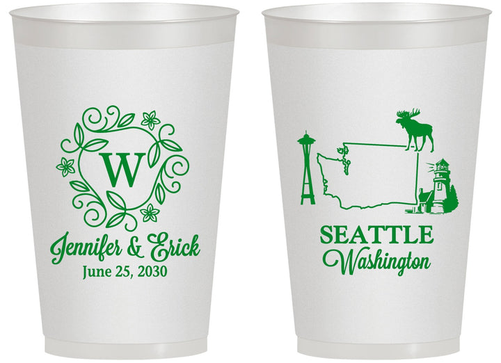 Personalized Wedding 14 oz Frosted Cups - Washington | 196