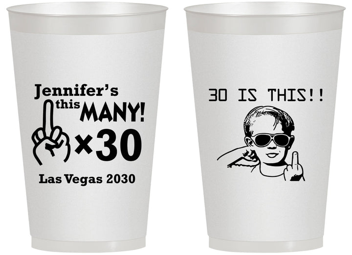 Personalized Birthday 14 oz Frosted Cups - 30th | 20000