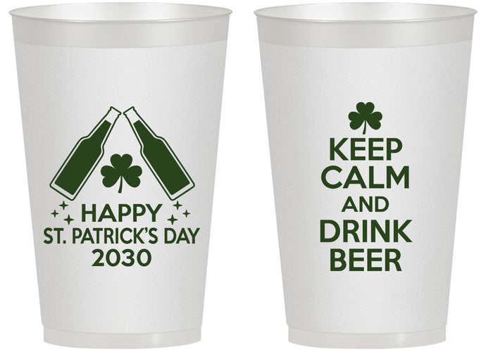 Personalized St Patricks Day 14 oz Frosted Cups - Clover Irish | 200005