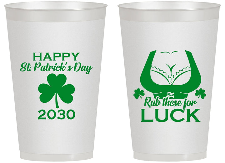 Personalized St Patricks Day 14 oz Frosted Cups - Clover Irish | 200008