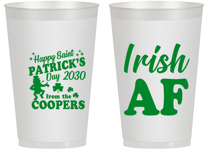 Personalized St Patricks Day 14 oz Frosted Cups - Irish Af Leprechaun | 200012