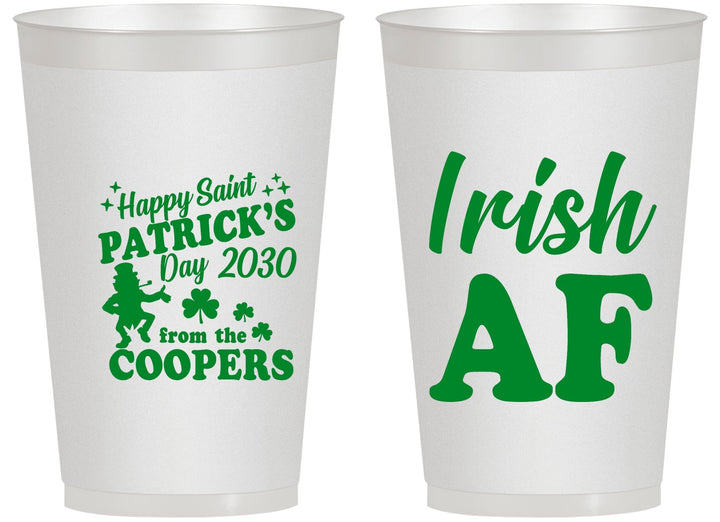 Personalized St Patricks Day 14 oz Frosted Cups - Irish Af Leprechaun | 200012