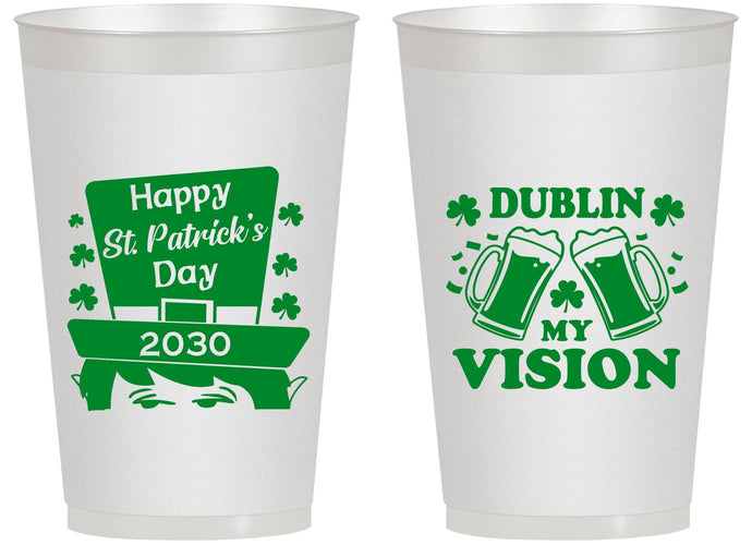 Personalized St Patricks Day 14 oz Frosted Cups - Dublin My Vision | 200016