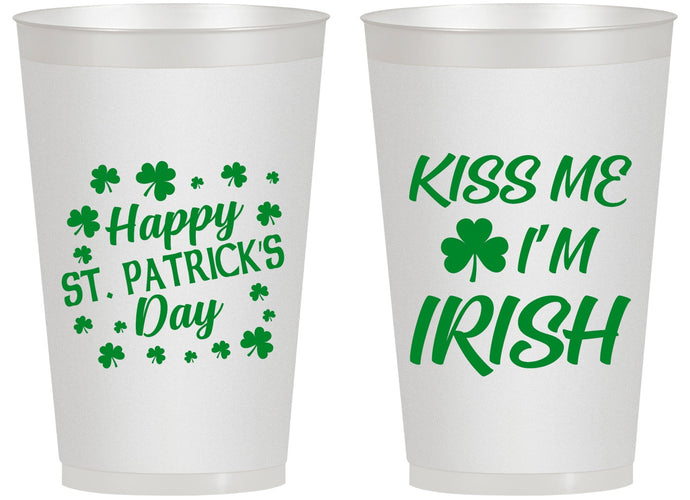Personalized St Patricks Day 14 oz Frosted Cups - Kiss Me I Am Irish | 200018