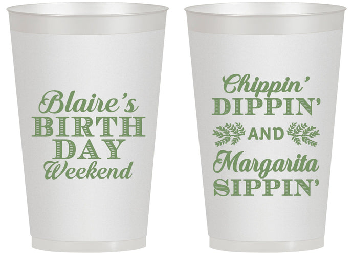 Personalized Birthday 14 oz Frosted Cups - Chippin Dippin Sippin | 20008