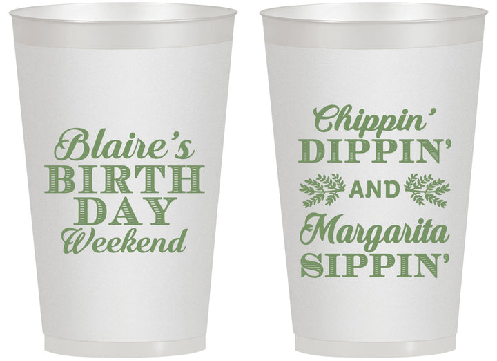 Personalized Birthday 14 oz Frosted Cups - Chippin Dippin Sippin | 20008