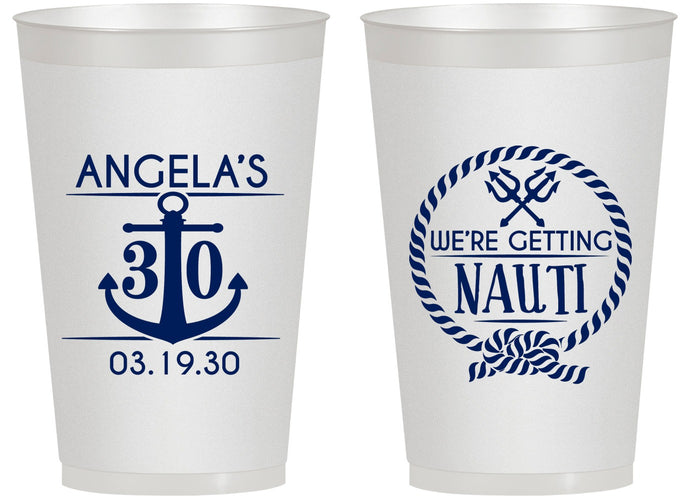 Personalized Birthday 14 oz Frosted Cups - 30th Nautical | 20010