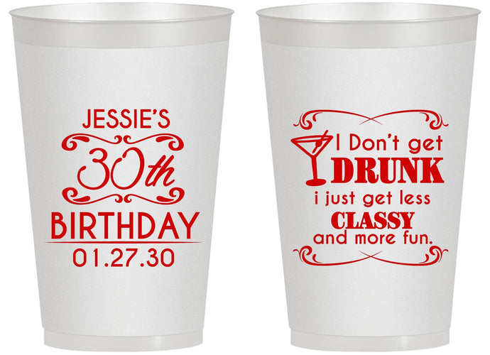 Personalized Birthday 14 oz Frosted Cups - Dirty 30 | 20011