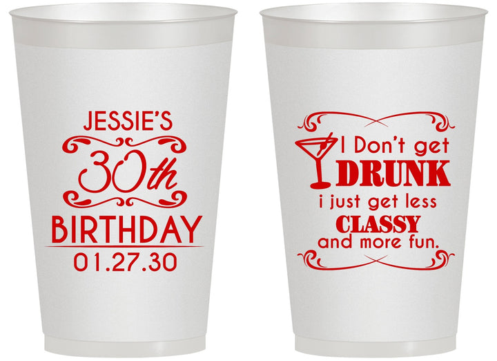 Personalized Birthday 14 oz Frosted Cups - Dirty 30 | 20011