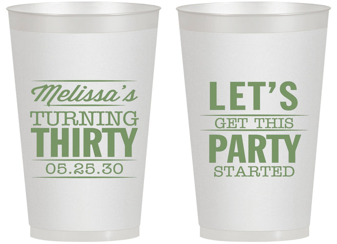Personalized Birthday 14 oz Frosted Cups - 30th | 20017