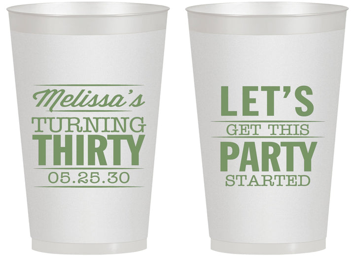 Personalized Birthday 14 oz Frosted Cups - 30th | 20017
