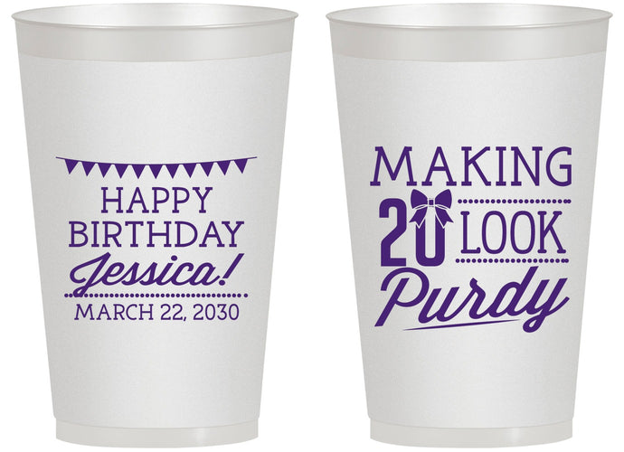 Personalized Birthday 14 oz Frosted Cups - 20th | 20021
