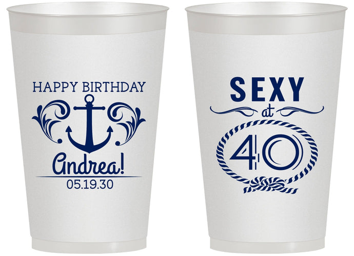Personalized Birthday 14 oz Frosted Cups - Sexy At 40 | 20027
