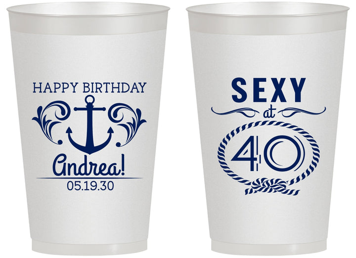 Personalized Birthday 14 oz Frosted Cups - Sexy At 40 | 20027