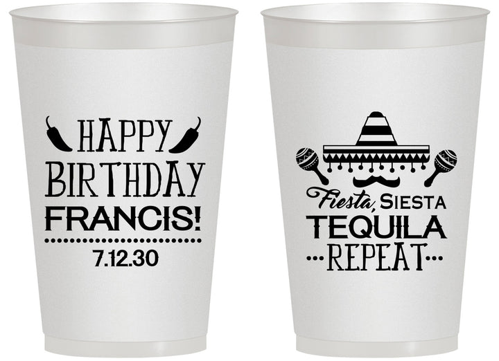 Personalized Birthday 14 oz Frosted Cups - Fiesta Siesta Tequila | 20030