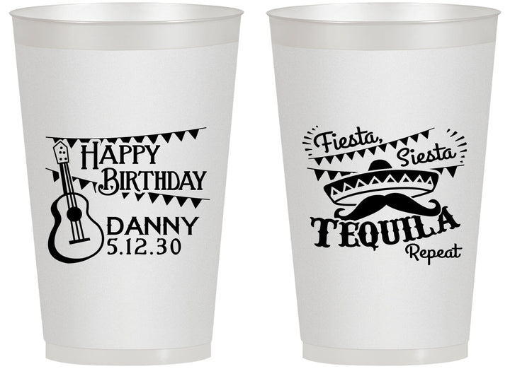 Personalized Birthday 14 oz Frosted Cups - Fiesta Siesta Tequila | 20033