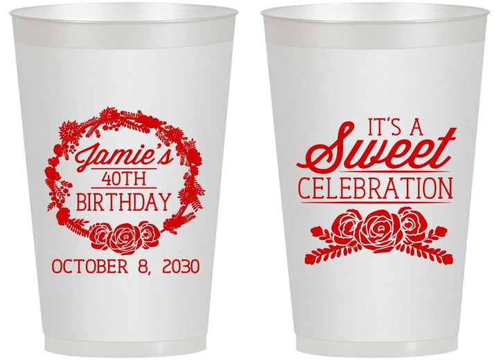 Personalized Birthday 14 oz Frosted Cups - 40th | 20040