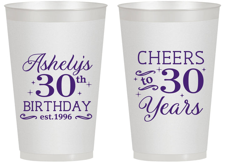 Personalized Birthday 14 oz Frosted Cups - Cheers To 30 Years | 20041