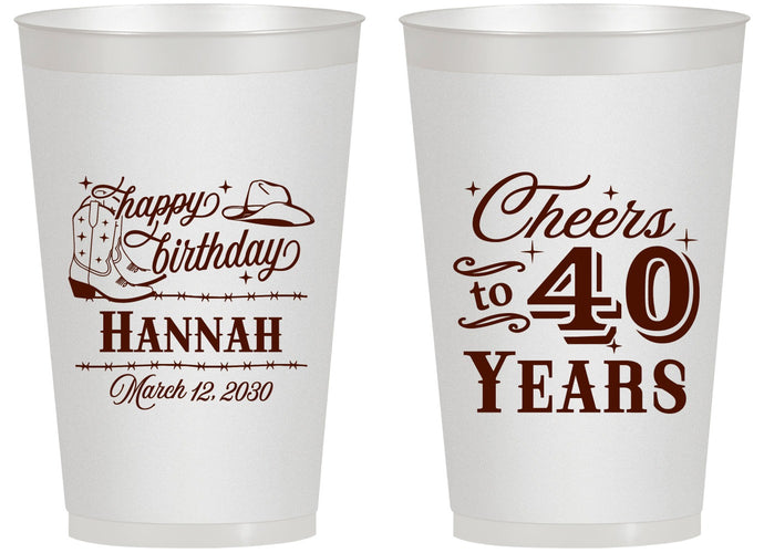 Personalized Birthday 14 oz Frosted Cups - 40th | 20042