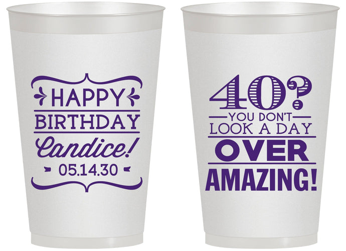 Personalized Birthday 14 oz Frosted Cups - 40th | 20044