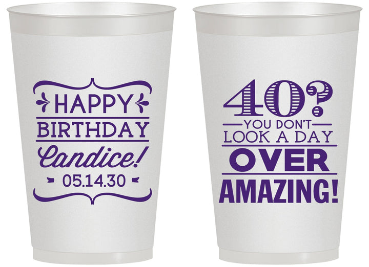 Personalized Birthday 14 oz Frosted Cups - 40th | 20044