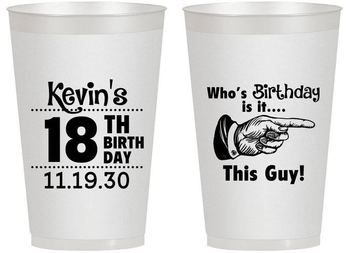 Personalized Birthday 14 oz Frosted Cups - 18th | 20046