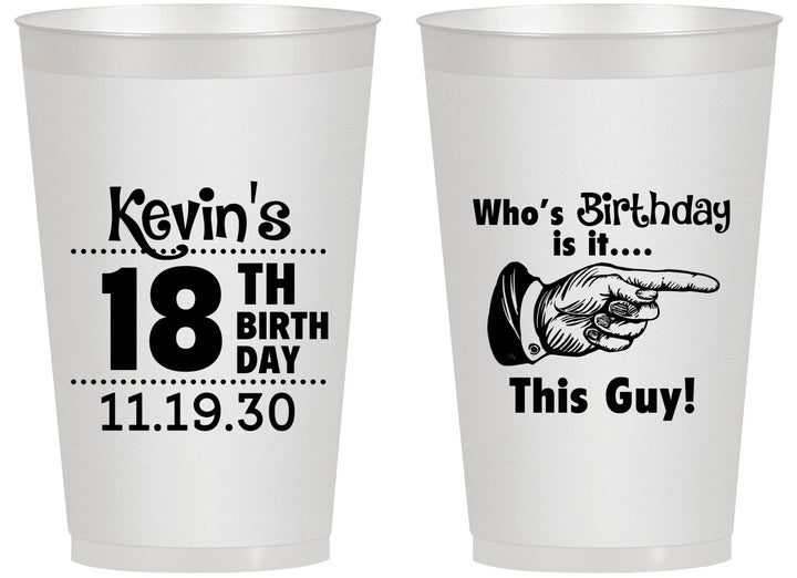 Personalized Birthday 14 oz Frosted Cups - 18th | 20046