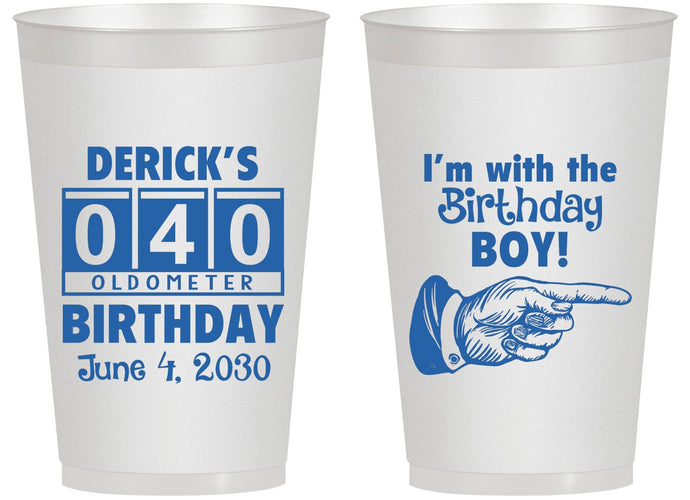 Personalized Birthday 14 oz Frosted Cups - 40th | 20047