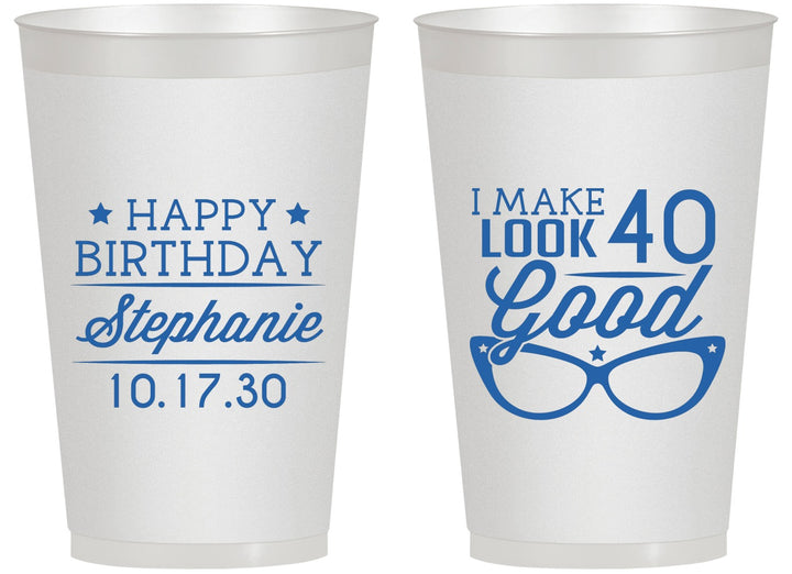 Personalized Birthday 14 oz Frosted Cups - 40th | 20048