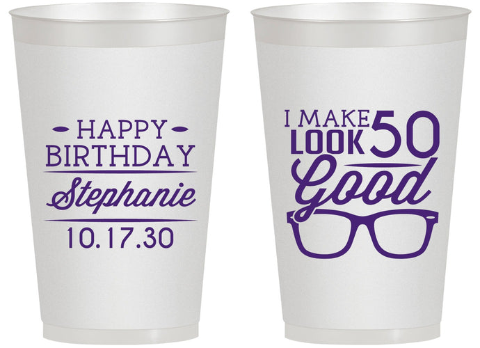 Personalized Birthday 14 oz Frosted Cups - 50th | 20049