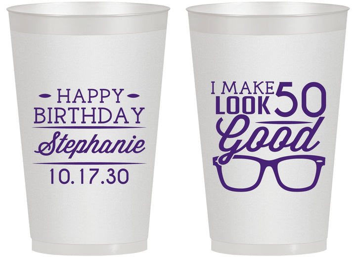 Personalized Birthday 14 oz Frosted Cups - 50th | 20049
