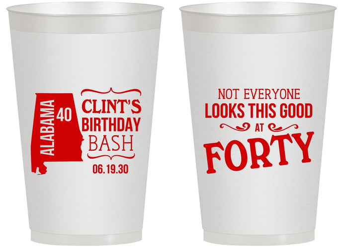 Personalized Birthday 14 oz Frosted Cups - 40th | 20050